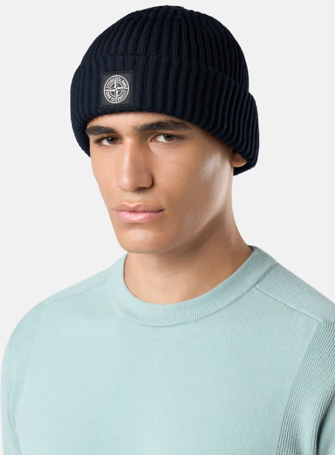 Ribbed Wool Beanie with LOGO